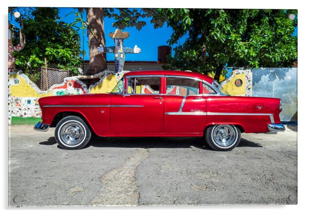 American 50s car in Cuba Acrylic by Phil Crean