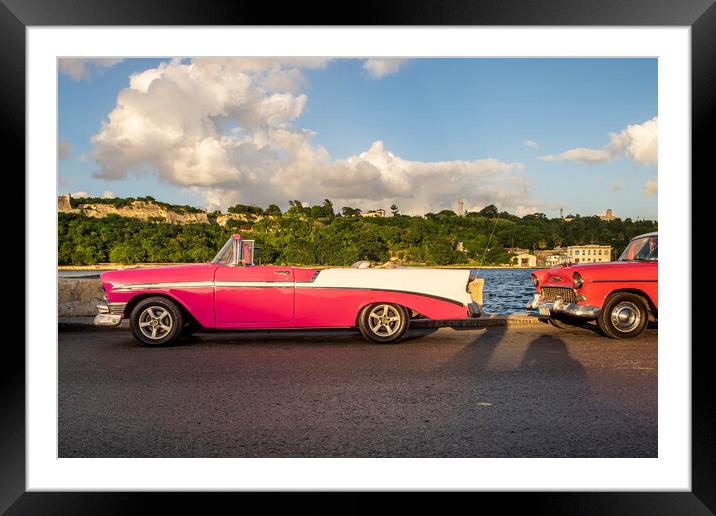 Open top American 1950s car, Havana Cuba Framed Mounted Print by Phil Crean