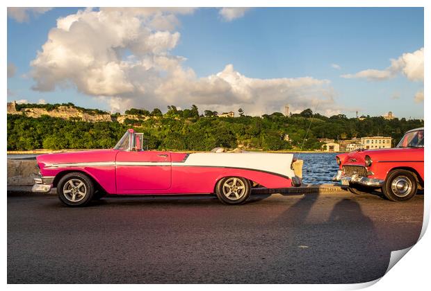 Open top American 1950s car, Havana Cuba Print by Phil Crean