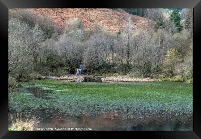 The Clydach Vale Upper Pond Rhondda Fawr Framed Print by Nick Jenkins