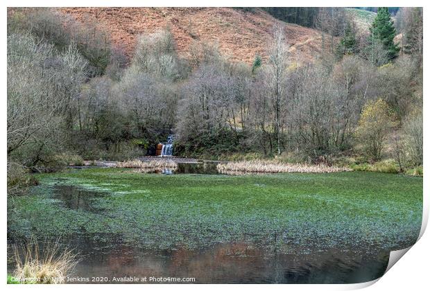 The Clydach Vale Upper Pond Rhondda Fawr Print by Nick Jenkins