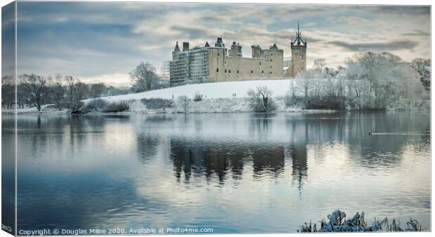 Linlithgow Palace in Winter Canvas Print by Douglas Milne