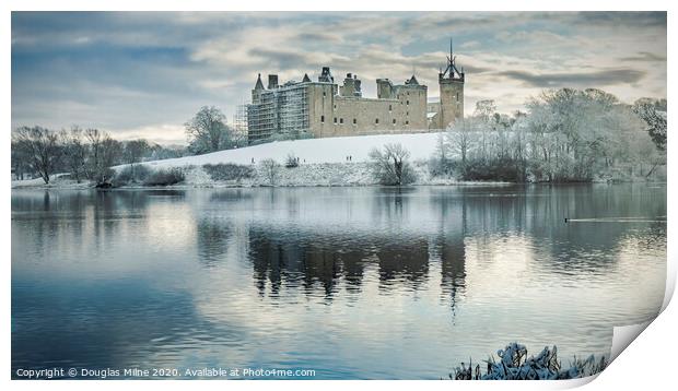 Linlithgow Palace in Winter Print by Douglas Milne