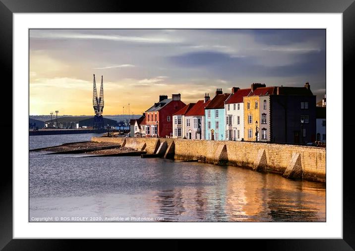 Reflections Hartlepool Headland Framed Mounted Print by ROS RIDLEY