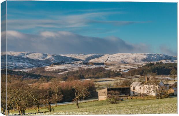 Snow Covered Cronkley Fell from Ash Hill 1 Canvas Print by Richard Laidler