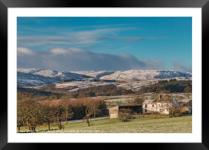 Snow Covered Cronkley Fell from Ash Hill 1 Framed Mounted Print by Richard Laidler