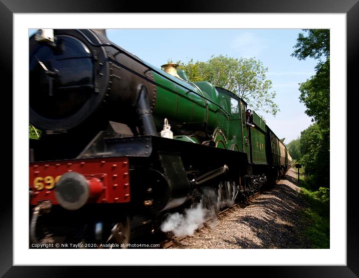 Steam Locomotive, Hall class 6960 - Ravingham Hall  Framed Mounted Print by Nik Taylor