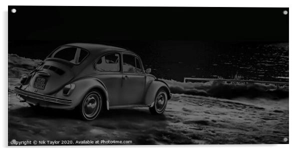 Original VW Beetle  Acrylic by Nik Taylor
