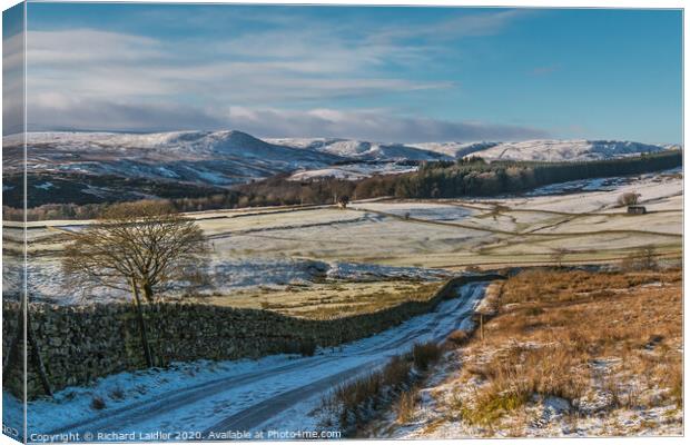 Snow Covered Cronkley Fell from Ash Hill 3 Canvas Print by Richard Laidler