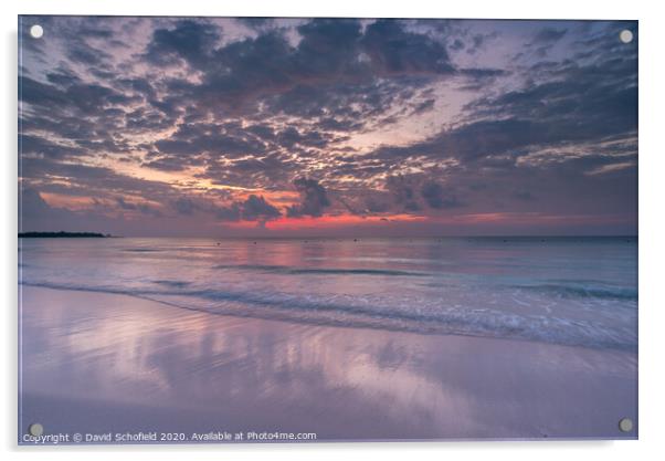 Sunrise Riviera Maya Acrylic by David Schofield