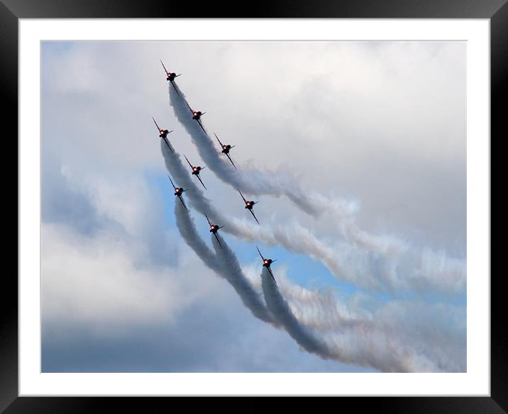 Red arrows in formation Framed Mounted Print by Richie Miles