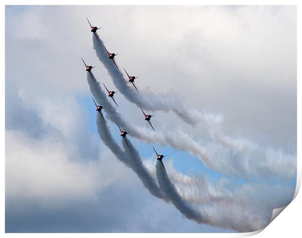 Red arrows in formation Print by Richie Miles