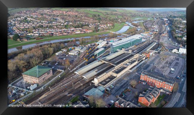 Exeter St Davids from above  Framed Print by Rob Hawkins