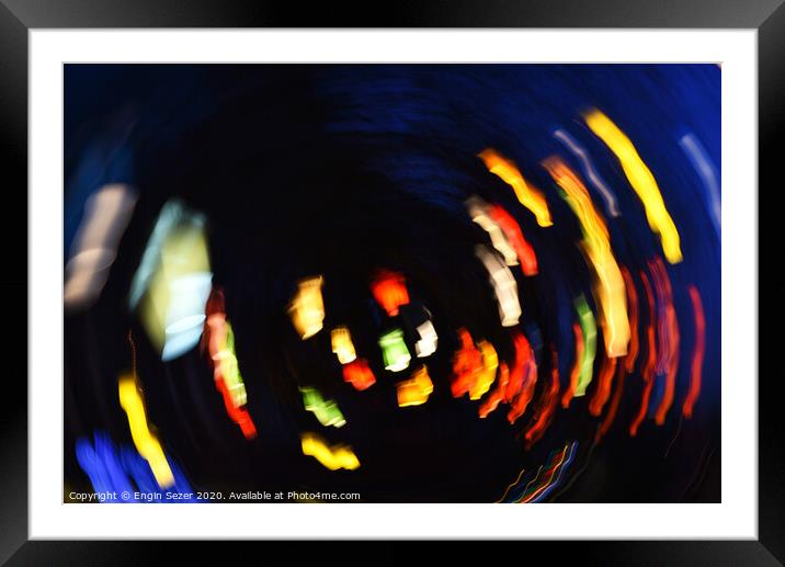 Colorful Abstract Rotating Lights as Background Framed Mounted Print by Engin Sezer