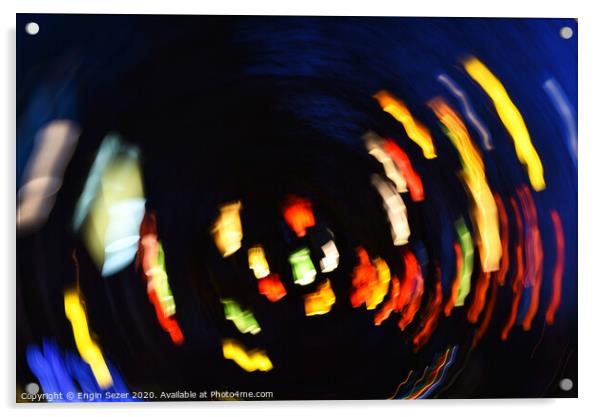 Colorful Abstract Rotating Lights as Background Acrylic by Engin Sezer
