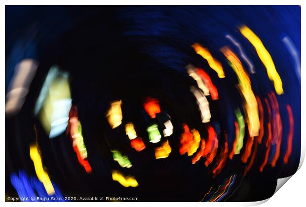 Colorful Abstract Rotating Lights as Background Print by Engin Sezer