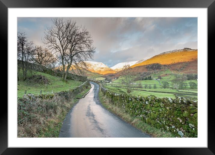Winding road Grasmere Lake District Framed Mounted Print by Jonathon barnett