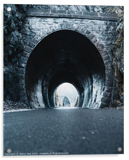 Tunnel on the Keswick to Threlkeld pathway  Acrylic by Jonny Gios