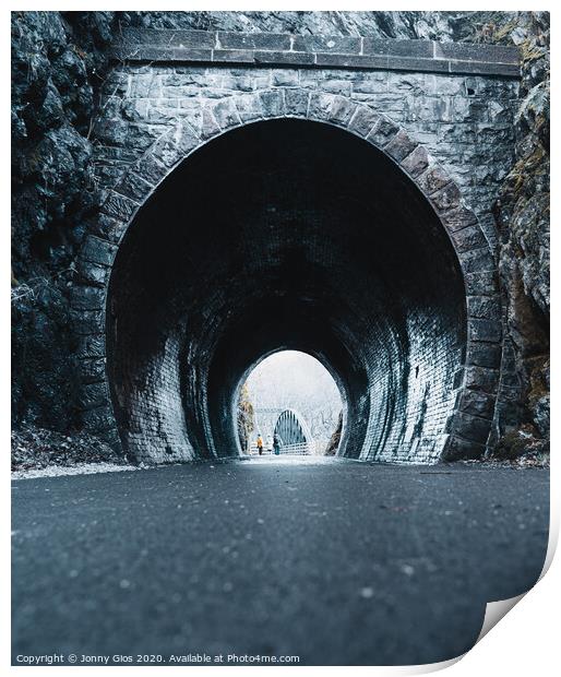 Tunnel on the Keswick to Threlkeld pathway  Print by Jonny Gios