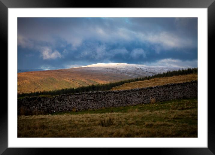 Snow capped Cefn Cul  Framed Mounted Print by Leighton Collins