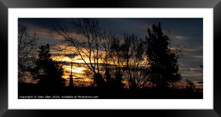 Winter Sunrise - Panoramic Framed Mounted Print by Glen Allen