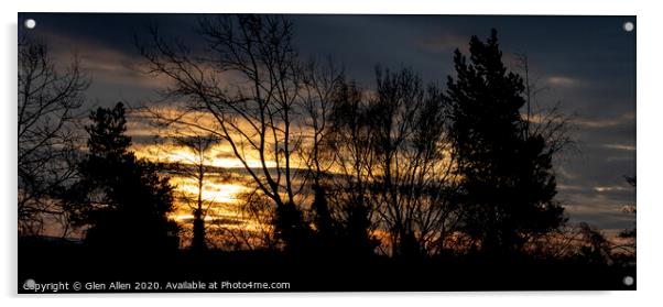 Winter Sunrise - Panoramic Acrylic by Glen Allen
