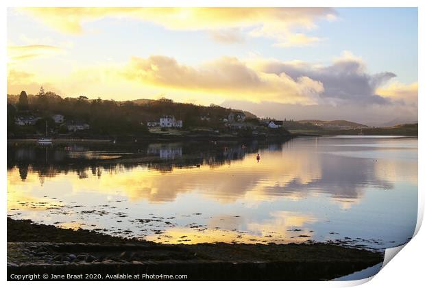 Winter Sunset over Connel Print by Jane Braat