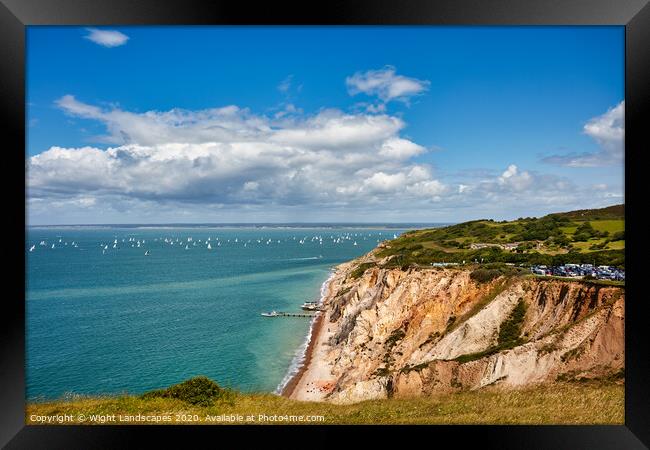 Round The Island Race At Alum Bay Framed Print by Wight Landscapes
