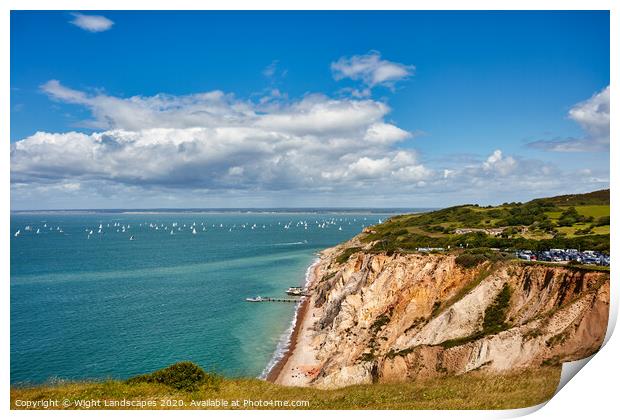 Round The Island Race At Alum Bay Print by Wight Landscapes