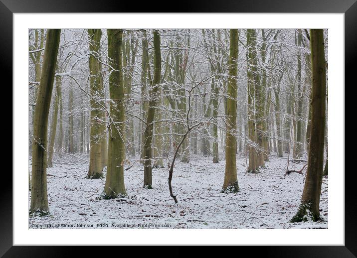 Woodland winter Framed Mounted Print by Simon Johnson