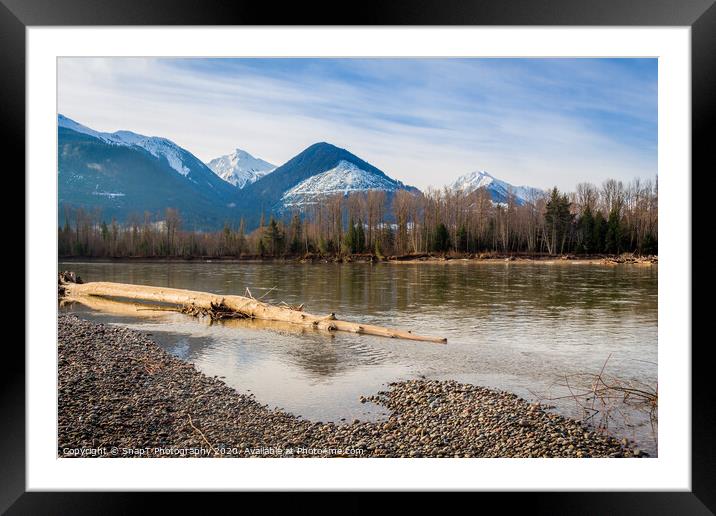 Skeena River in British Columbia, Canada, on an early spring morning Framed Mounted Print by SnapT Photography