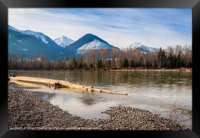 Skeena River in British Columbia, Canada, on an early spring morning Framed Print by SnapT Photography