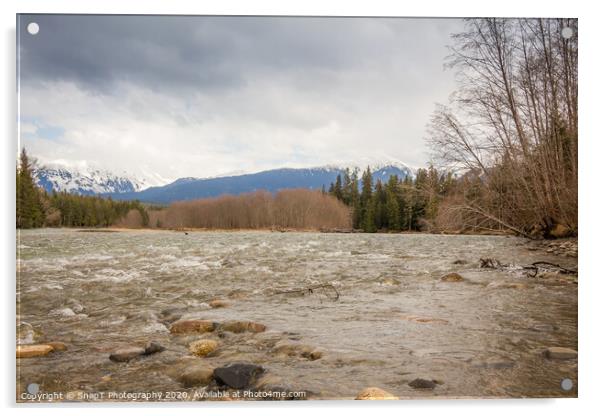 A shallow riffle on a cold Kalum river in British Columbia, Canada Acrylic by SnapT Photography