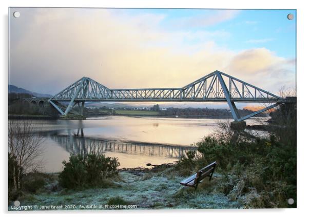 Majestic Winter View of Connel Bridge Acrylic by Jane Braat