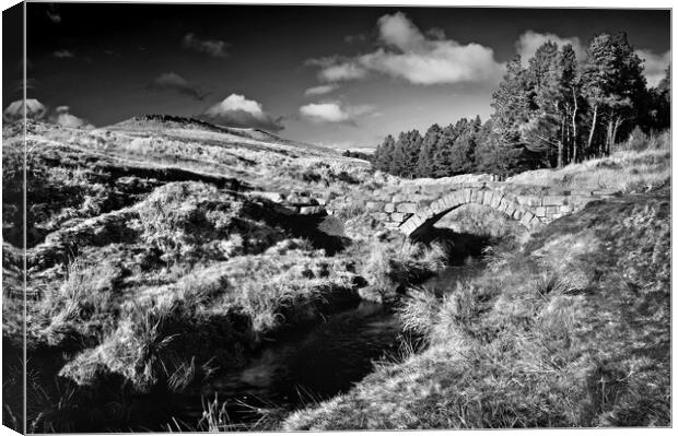 Burbage Valley Packhorse Bridge   Canvas Print by Darren Galpin