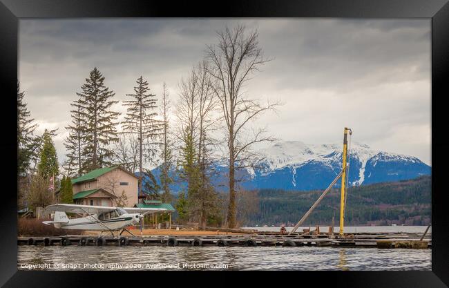 Late spring afternoon on Lakelse Lake at Waterlily bay, BC, Canada Framed Print by SnapT Photography