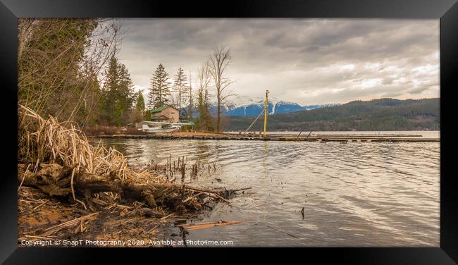 Late spring afternoon on Lakelse Lake at Waterlily bay, BC, Canada Framed Print by SnapT Photography