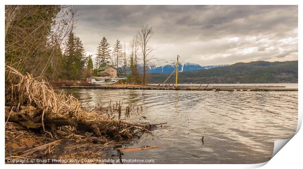 Late spring afternoon on Lakelse Lake at Waterlily bay, BC, Canada Print by SnapT Photography