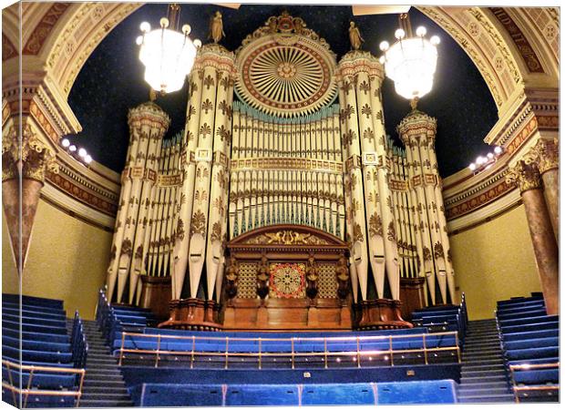Leeds Town Hall Organ Canvas Print by Lilian Marshall