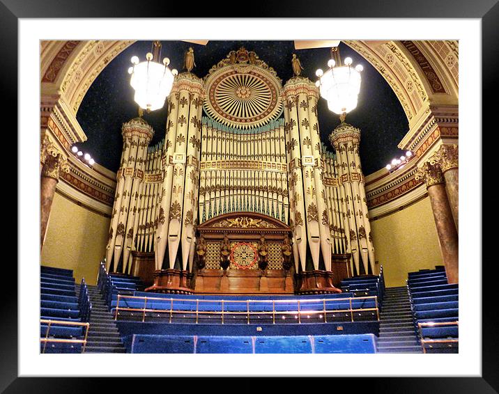 Leeds Town Hall Organ Framed Mounted Print by Lilian Marshall