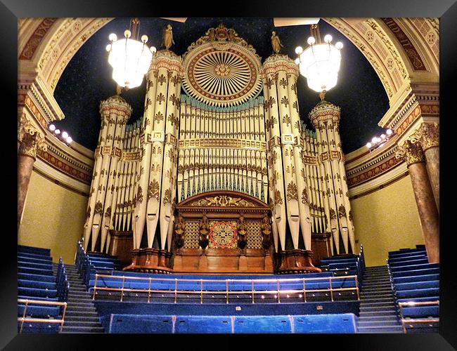 Leeds Town Hall Organ Framed Print by Lilian Marshall