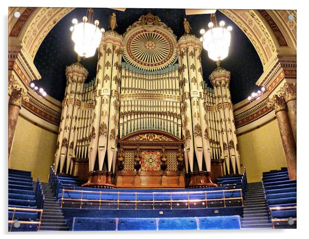 Leeds Town Hall Organ Acrylic by Lilian Marshall