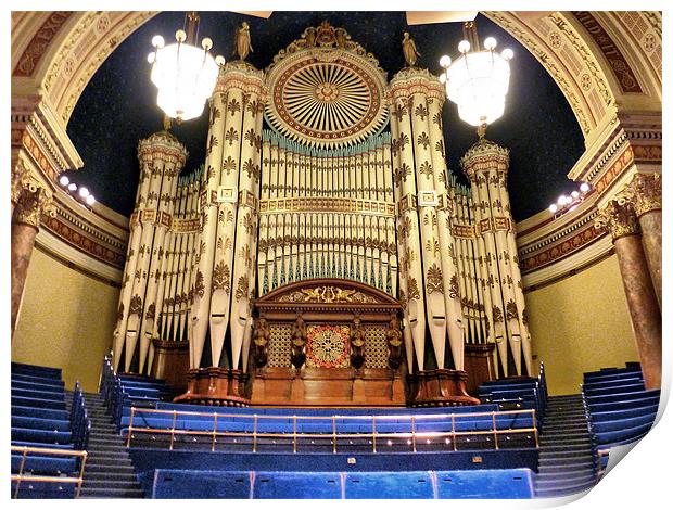 Leeds Town Hall Organ Print by Lilian Marshall