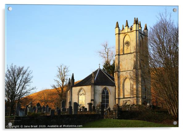 Glenorchy Parish Church Acrylic by Jane Braat