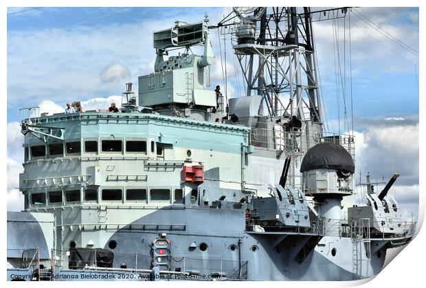 Part of HMS Belfast London Print by Adrianna Bielobradek