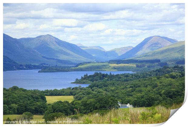 Majestic View of Loch Awe Print by Jane Braat