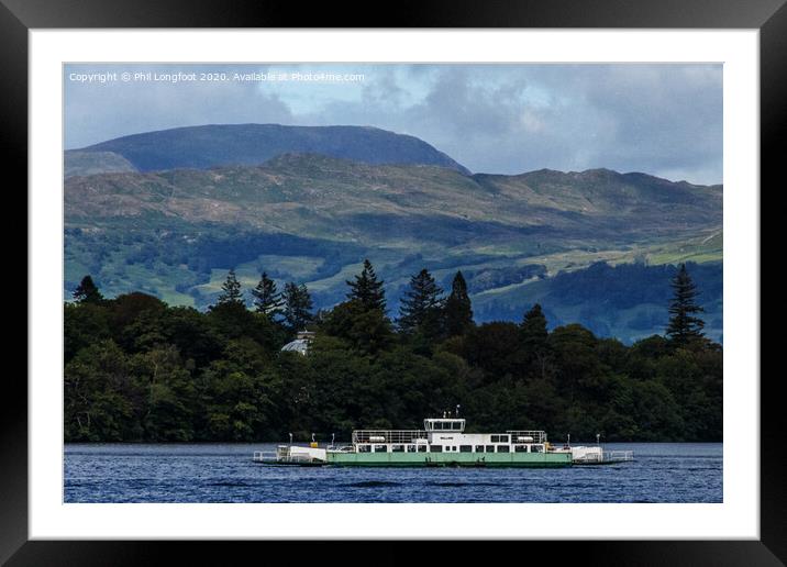 Lake Windermere Ferry Framed Mounted Print by Phil Longfoot