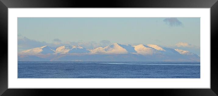 Isle of Arran and its snow topped mountains  Framed Mounted Print by Allan Durward Photography