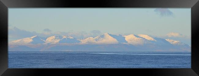 Isle of Arran and its snow topped mountains  Framed Print by Allan Durward Photography
