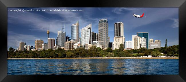 City skyline panorama, Sydney. Framed Print by Geoff Childs